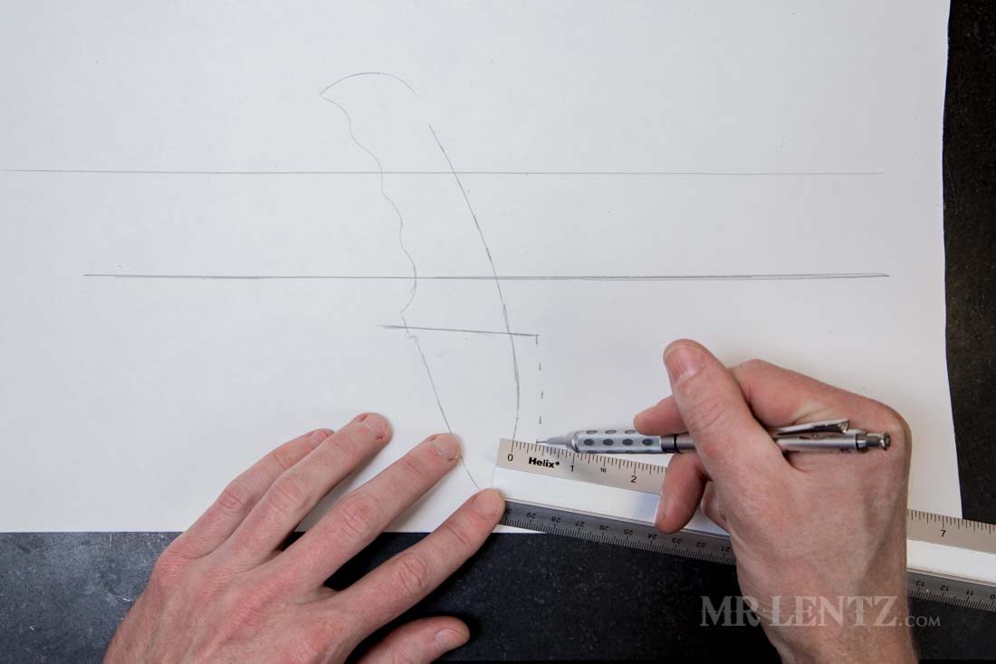 knife sheath templating drawing