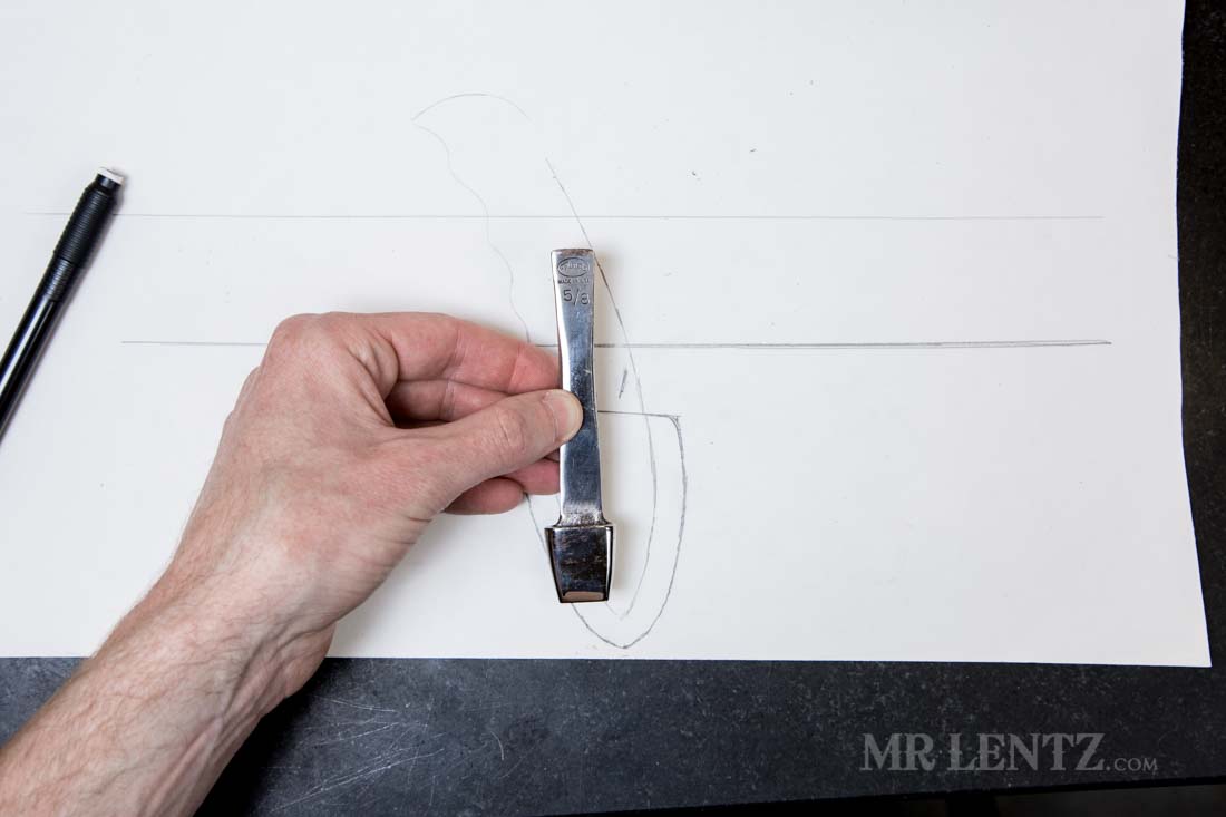 knife sheath templating drawing