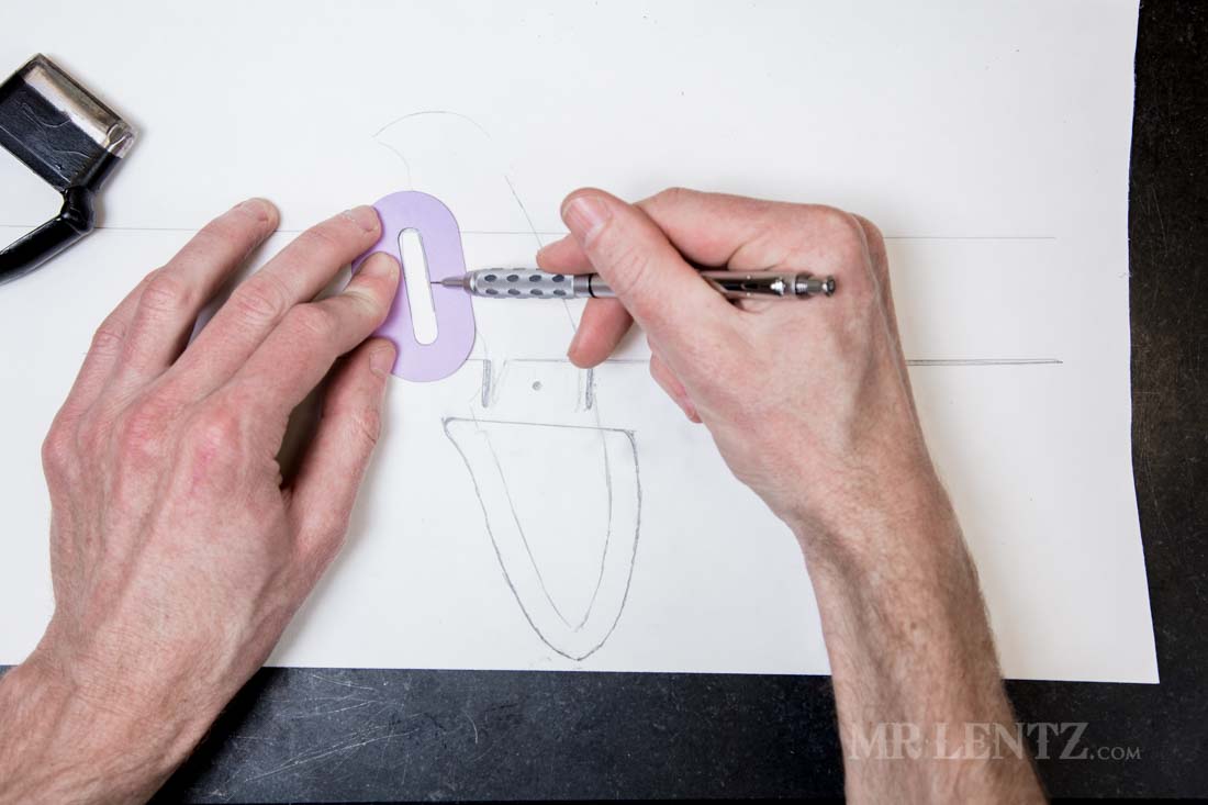 marking belt holes for knife sheath template