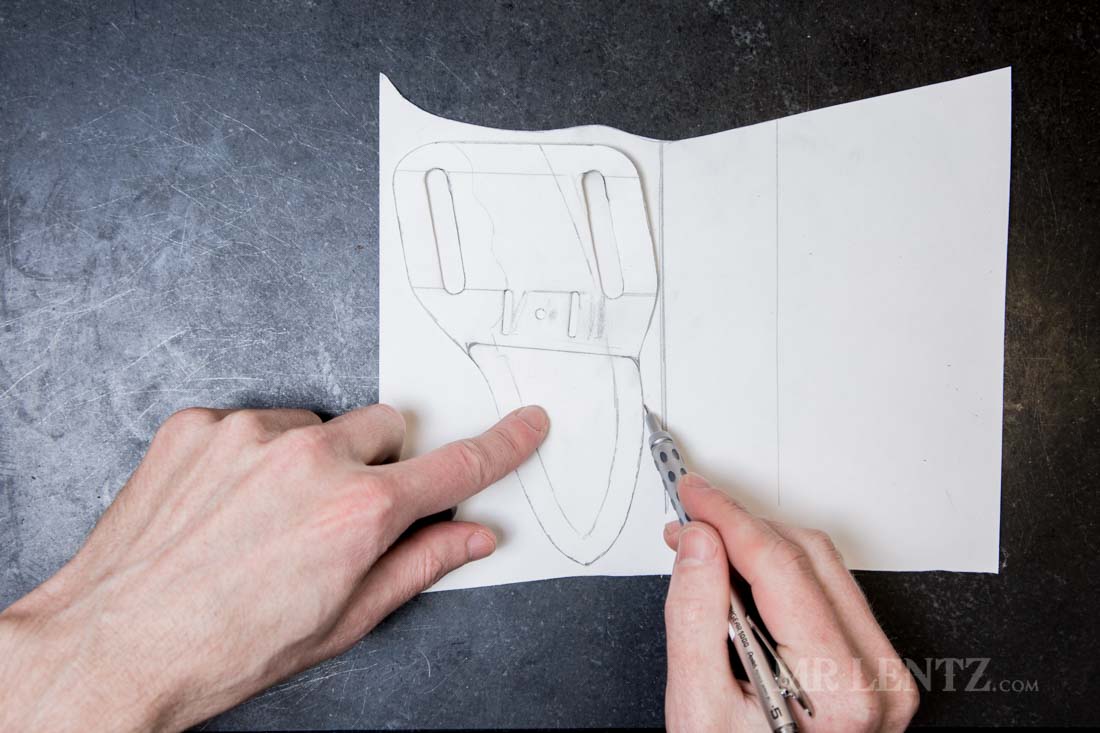 drawing template for leather knife sheath