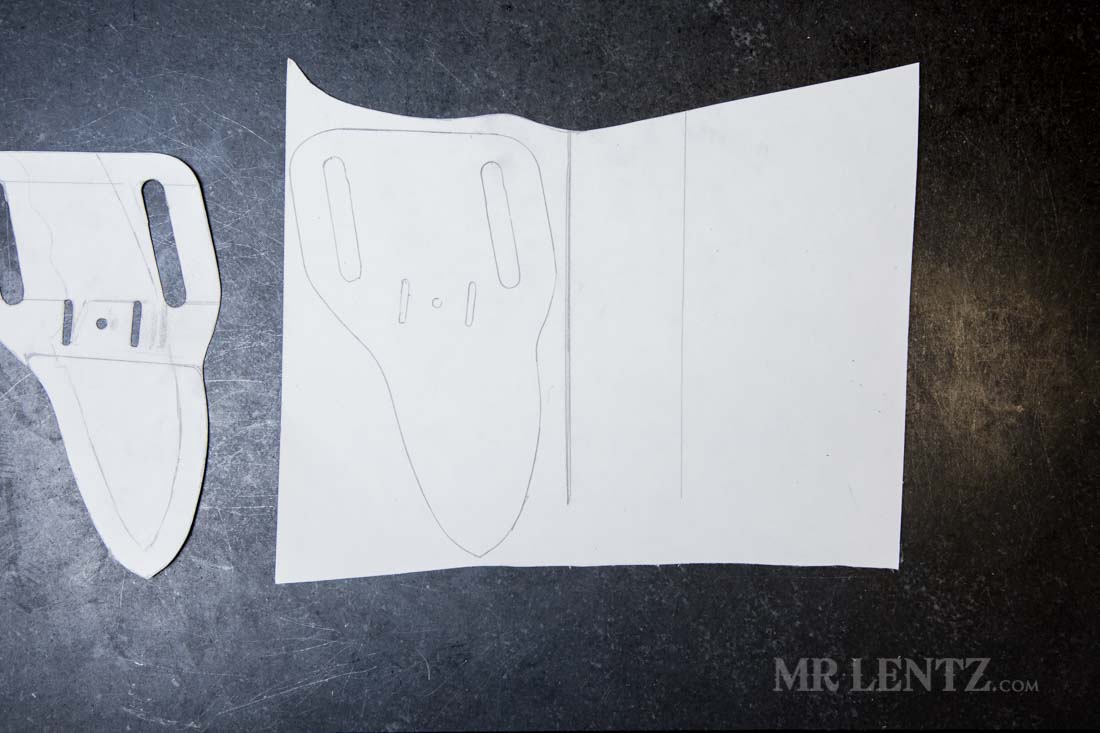 drawing template for leather knife sheath