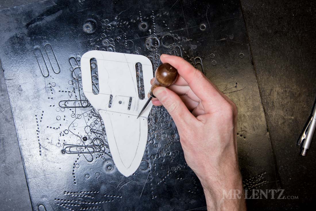 drawing template for leather knife sheath