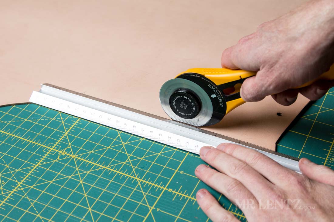 using roller cutter to cut straight line on sheath template