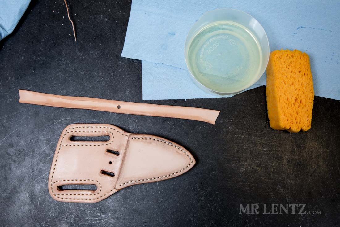 knife sheath ready to be oiled