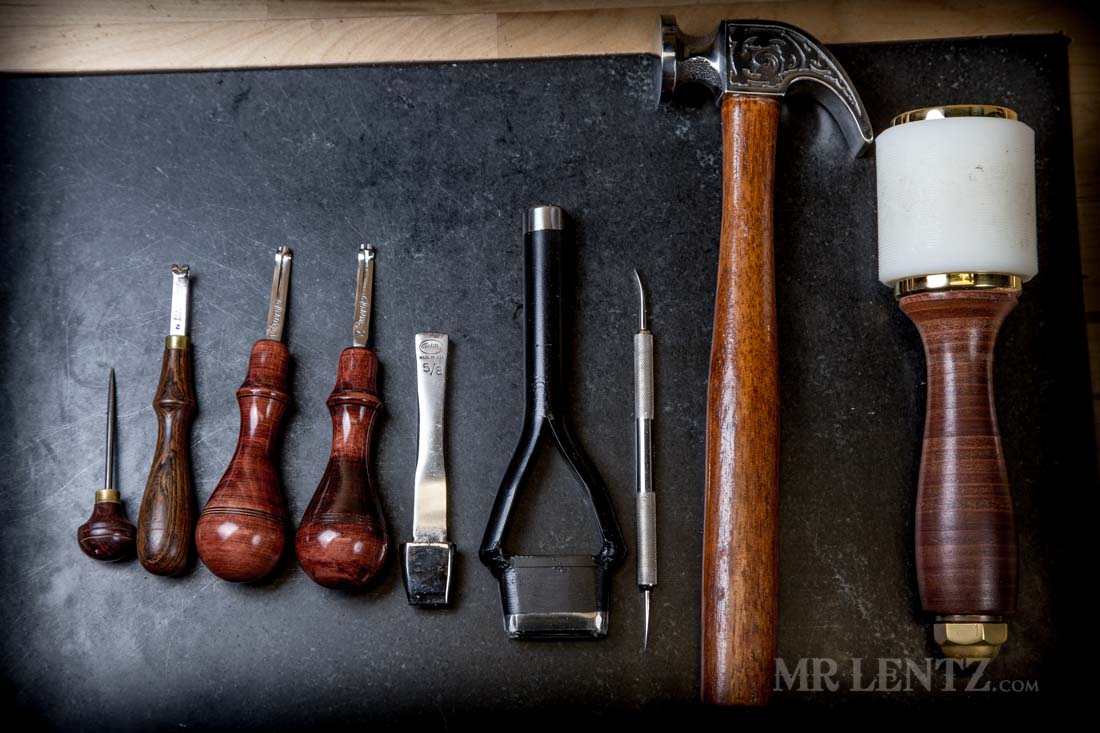 tools used in leather knife sheath making
