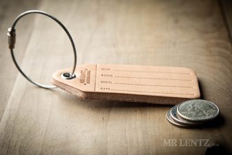 thick leather luggage tag
