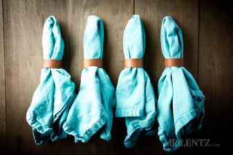 minimal leather napkin rings