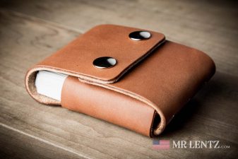brown leather poker card case