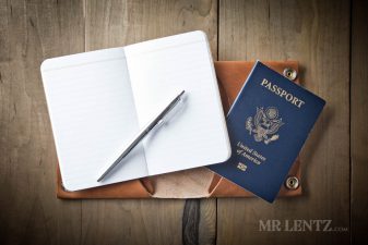 document wallet with fisher space pen and field notes