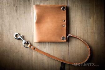 leather chain on document wallet