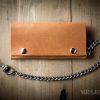 leather trucker wallet with stainless steel chain