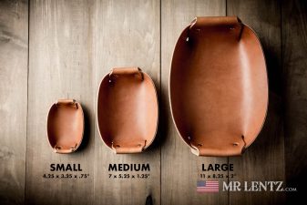 sizes of leather valet trays