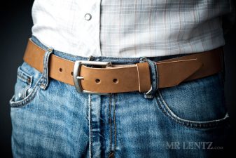 brown leather belt