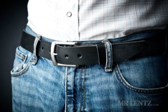 black leather belt