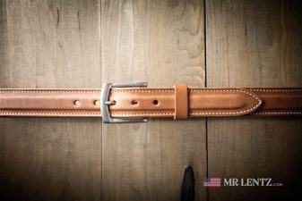 leather dress belt in brown usa made