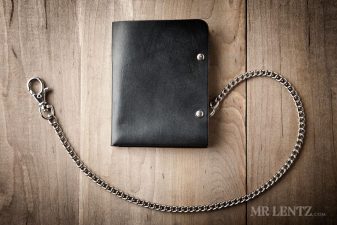 black mens chain wallet minimal bifold