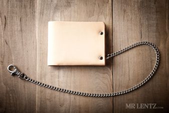 tan leather chain wallet
