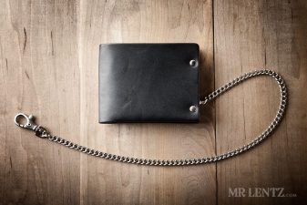 black leather chain wallet
