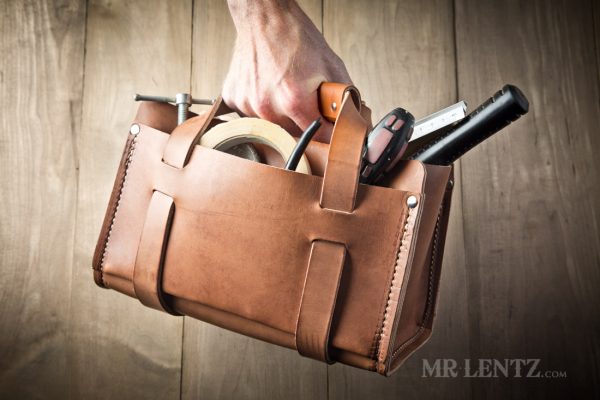 mens leather tool bag