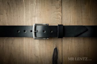 black wide leather belt