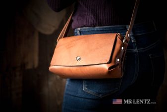 brown leather purse in crossbody style