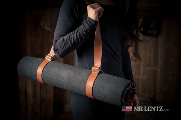 leather yoga strap for mats made in the usa