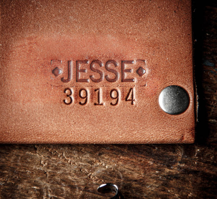 leather wallet with stamped name personalization usa made