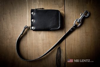 zipper wallet with leather chain