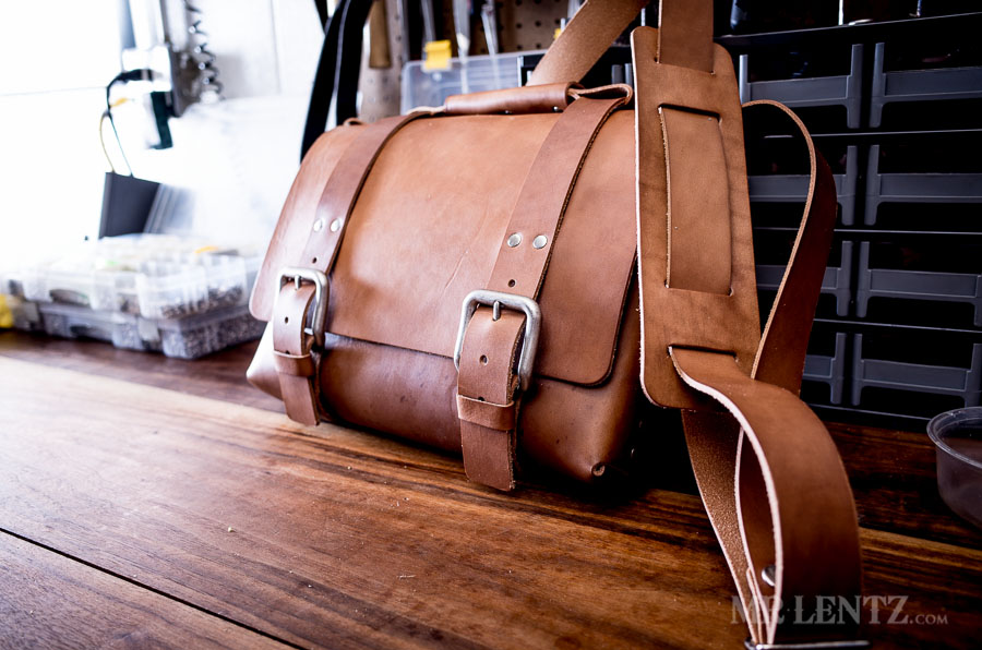 Brown leather briefcase