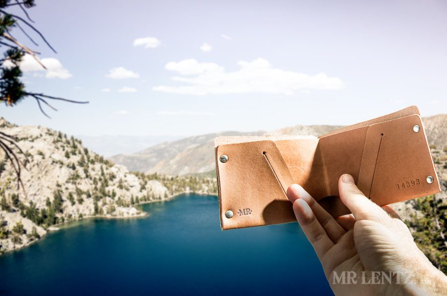 Leather Wallet over lake