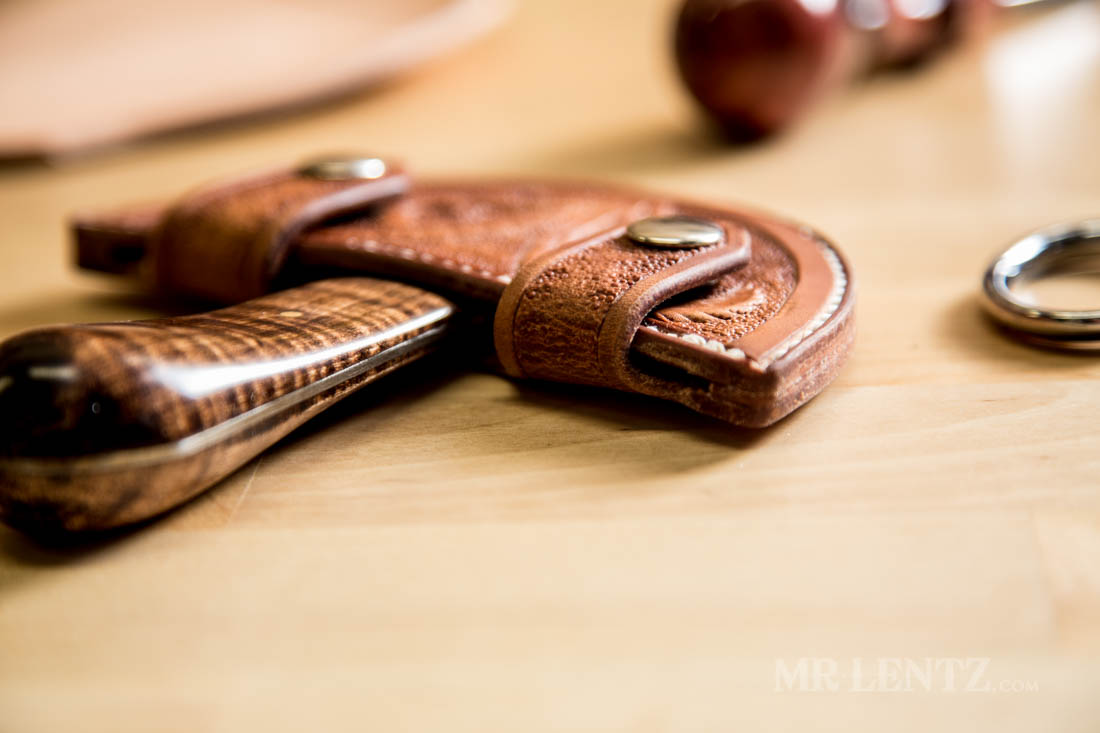 custom made round knife sheath