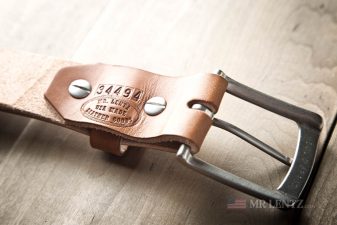 backside of single layer gun belt