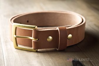 solid brass buckle on single layer gun belt