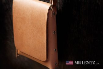 side view of slim crossbody clutch
