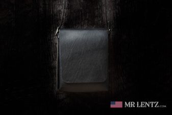 black leather crossbody purse slim style