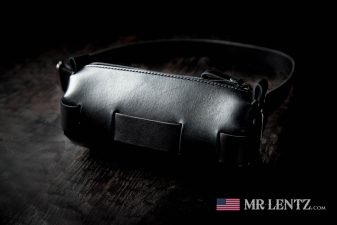 black leather bag for small items