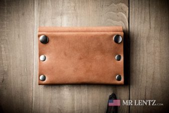 leather card wallet with snap pocket