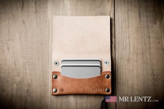open leather card wallet