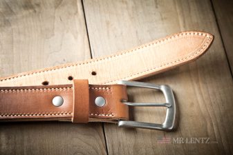 handmade steel core leather gun belts
