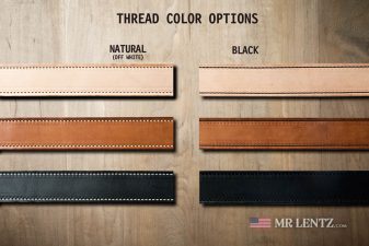 thread color options on stitched belts