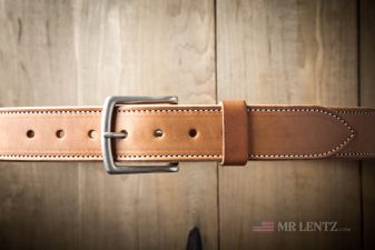 gun belt stitched in brown