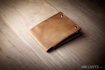 thin bifold leather wallet closed