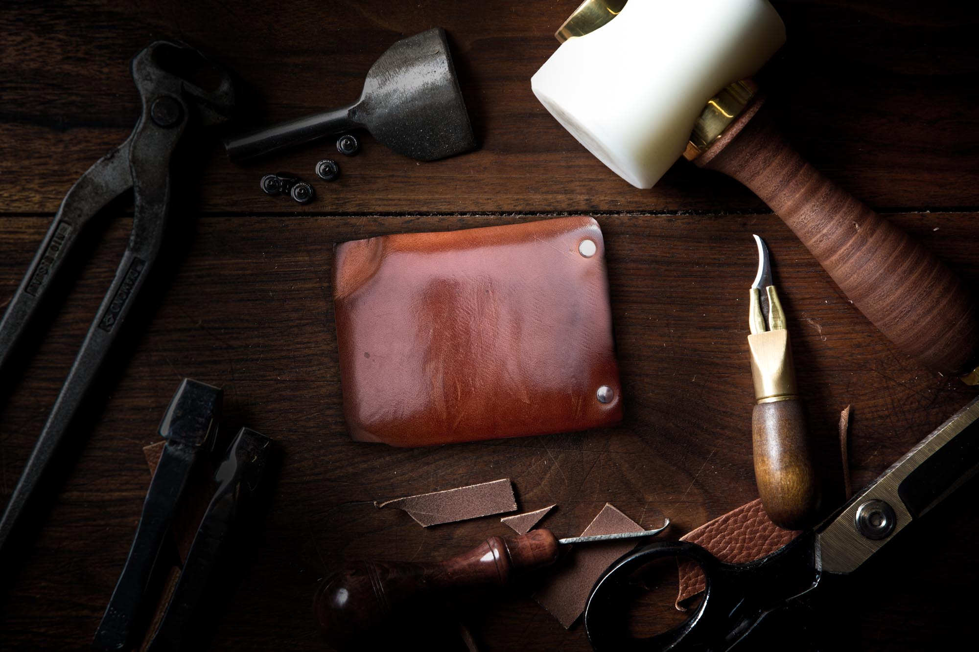 tooled leather wallet made in the usa