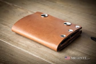 side of leather trifold wallet