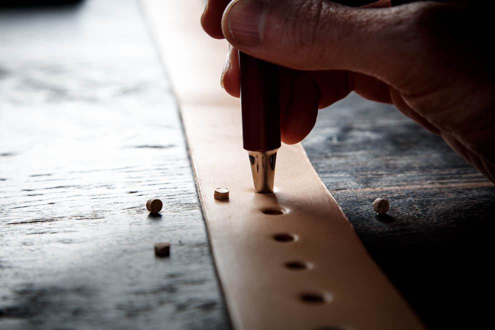 extra hole option for custom leather belts