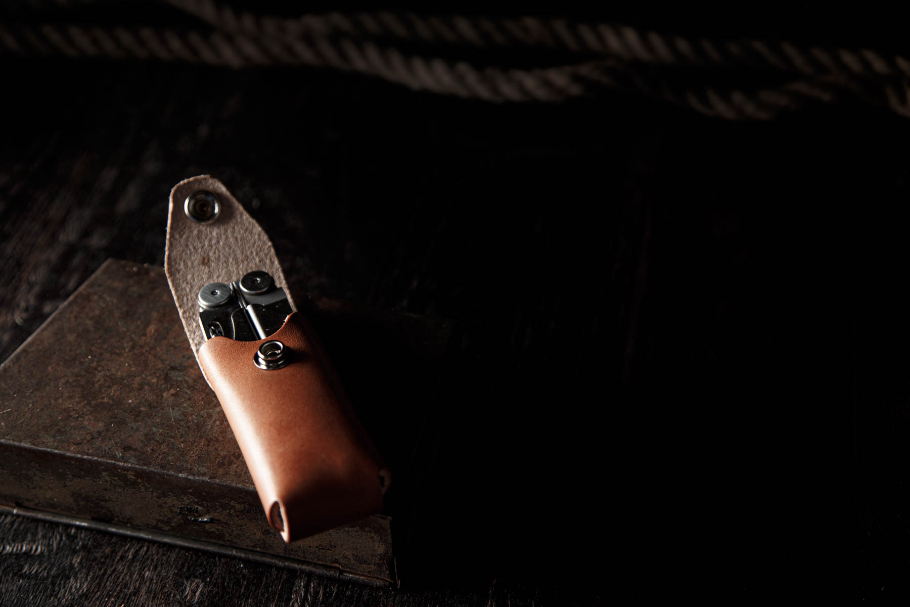 patina on leather sheath for Leatherman