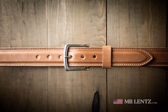 brown leather dress belt in wide width