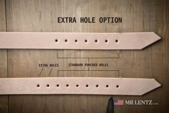 extra hole option for wide rough out leather belt