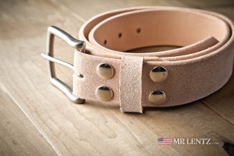 rough side out on wide leather belt