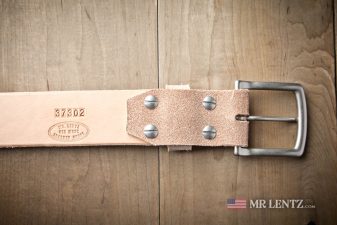 backside of wide rough out gun belt